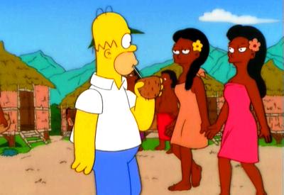 Missionary Impossible Homer checks out native wahines